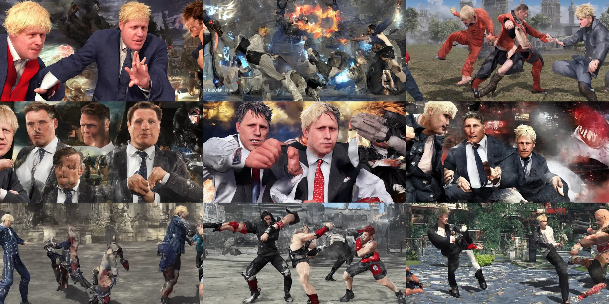 Image similar to boris johnson vs keir starmer in tekken