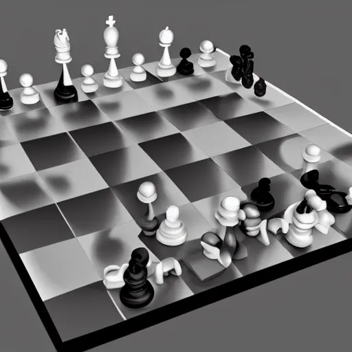 a art deco piece of chess,3d render, Stable Diffusion