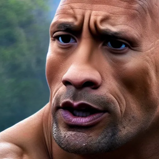 Image similar to dwayne the rock johnson's face on the body of a kangaroo