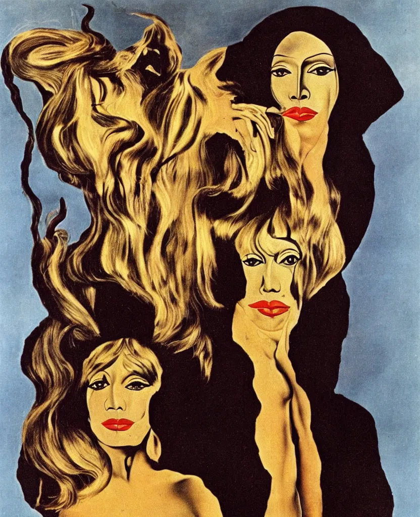 Image similar to a portrait by salvador dali representing amanda lear