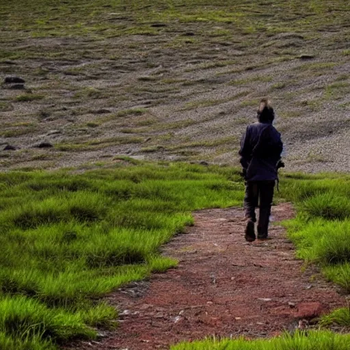 Image similar to Man wandering new lands for greener opportunities