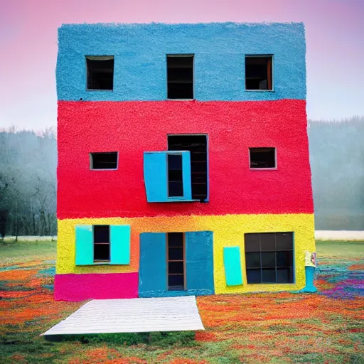 Image similar to a house made of colorful paper, award - winning photography