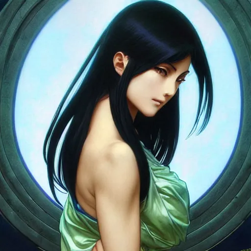 Prompt: highly detailed vfx portrait of nico robin by eiichiro oda!, makoto shinkai, alphonse mucha, art by artgerm and greg rutkowski!, backlit, harsh overhead sunlight, blue eyes!!, large aquiline nose!!, best of behance, concept art, matte, sharp focus, adolphe bouguereau, stanley kubrick,