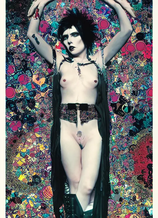 Prompt: cute punk goth fashion fractal young Debbie Harry posing by Zhang Jingna, punk poster art by Victor Moscoso Dan Mumford Kilian Eng Hannah Jeffrey Smith Rick Griffin Alphonse Mucha Gustav Klimt Ayami Kojima Amano Charlie Bowater