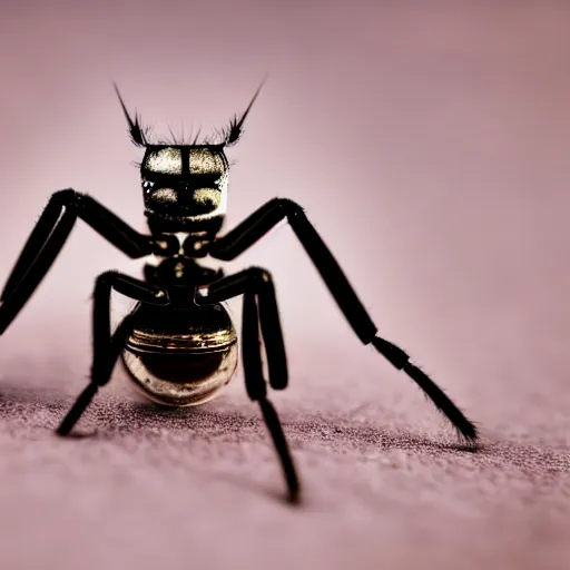 Image similar to macro photograph of a miniature mechanical spider