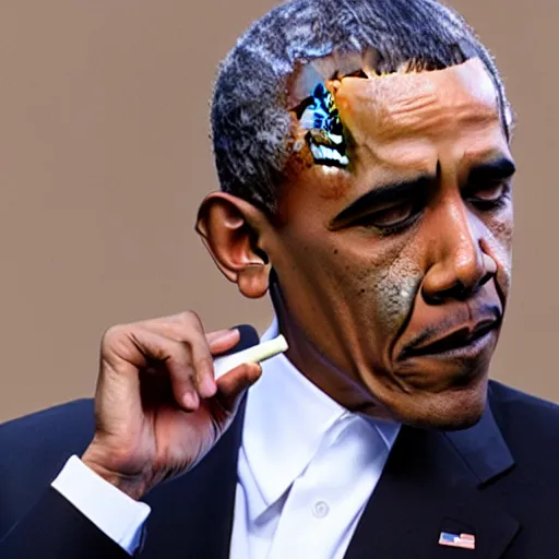 Prompt: obama smoking a blunt