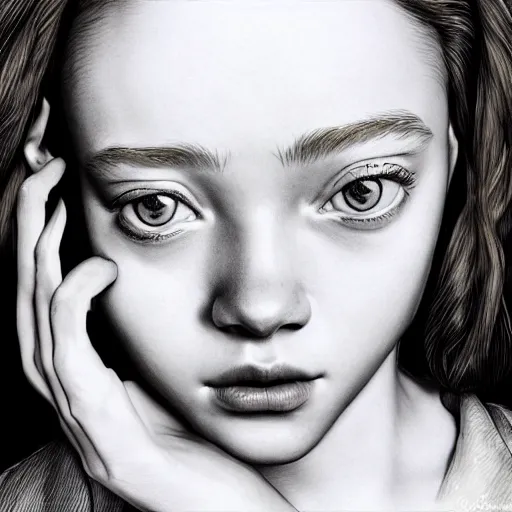 Prompt: sadie sink bitches brew, absurdly beautiful, elegant, young sensual graceful, ultrafine hyperrealistic detailed face illustration by kim jung gi, irakli nadar, sharp focus, saturated colors, octopath traveler, final fantasy, unreal engine highly rendered, global illumination, radiant light, intricate environment
