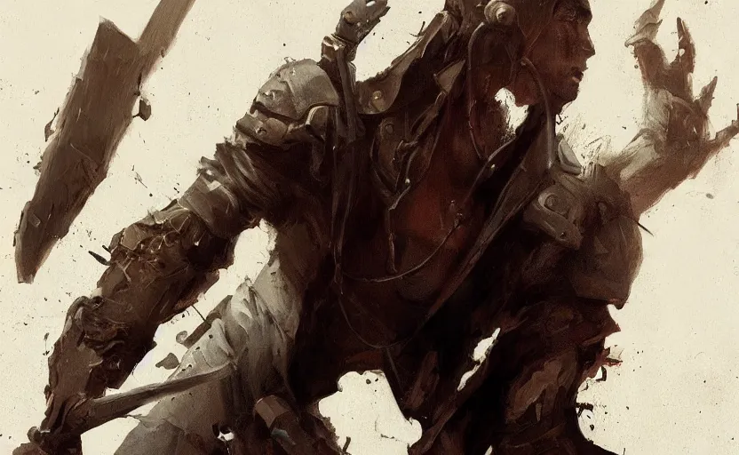 Image similar to a painting of the leather terror trending on artstation in the style of greg rutkowski
