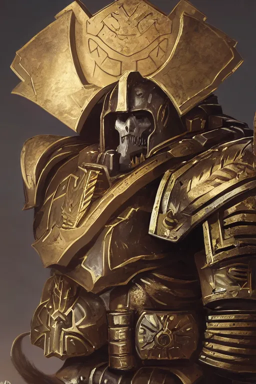 Image similar to armor portrait heros warhammer 4 0 k horus heresy fanart - the primarchs emperor by johannes helgeson animated with vfx concept artist & illustrator global illumination ray tracing hdr fanart arstation zbrush central hardmesh 8 k octane renderer comics stylized