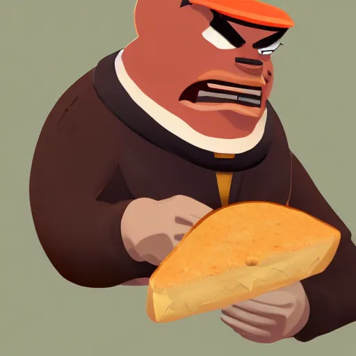 Image similar to Heavy from TF2 eating a sandwich, TF2, trending on artstation