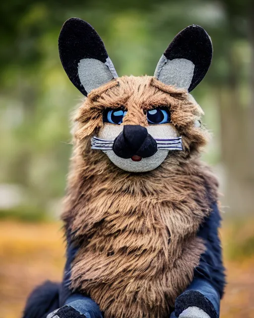 Prompt: photo of a fursuit, 8 k, 8 5 mm f 1. 8, fursuit, beetlecat