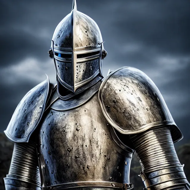 Image similar to knight, fantasy, highly detailed, 4 k, hdr, smooth, sharp focus, high resolution, award - winning photo, photorealistic