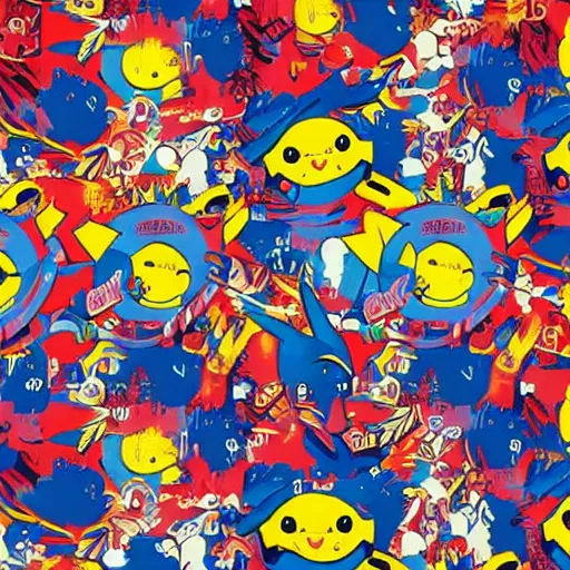 Image similar to Tristan Eaton, Lofi pikachu