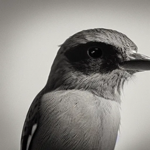Image similar to photograph of a bird with its face right next to the camera