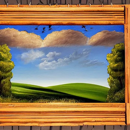 Image similar to windows xp background, medieval painting