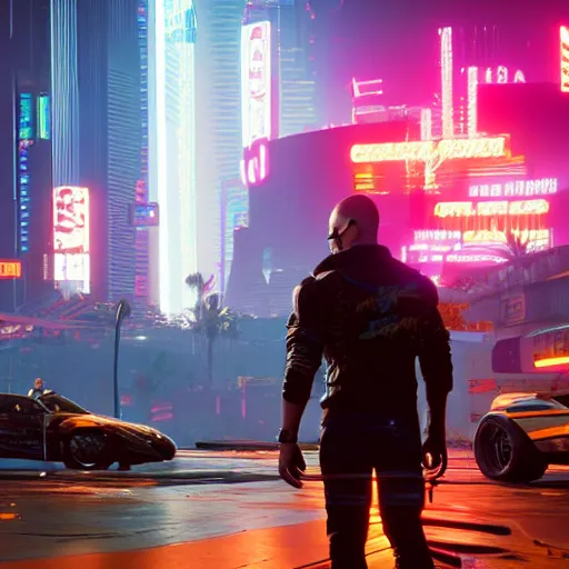 Image similar to Cyberpunk 2077 with two more years of development time, in-game screenshot