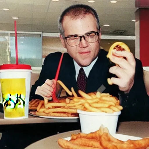 Prompt: scott morrison eating at mcdonalds in 1997