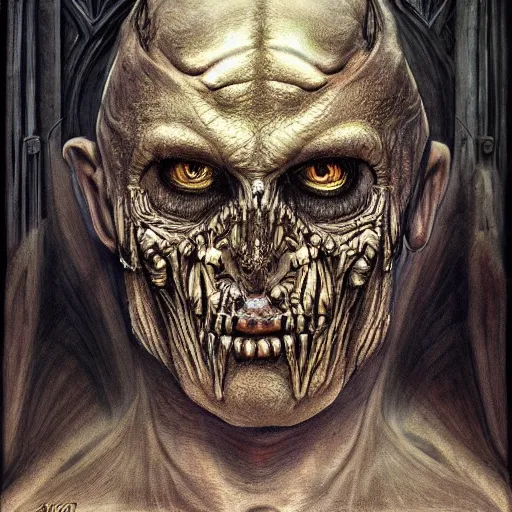 Image similar to portrait of yegor prosvirnin degraded abomination, photo - realistic, color image, 2 k, highly detailed, by h. r. giger