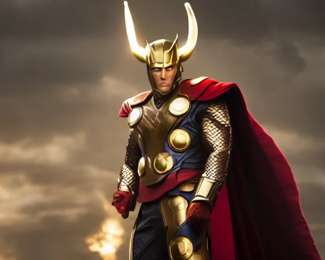 Prompt: a film still of beta ray bill in new thor movie, cinematic lighting, high resolution, 4 k