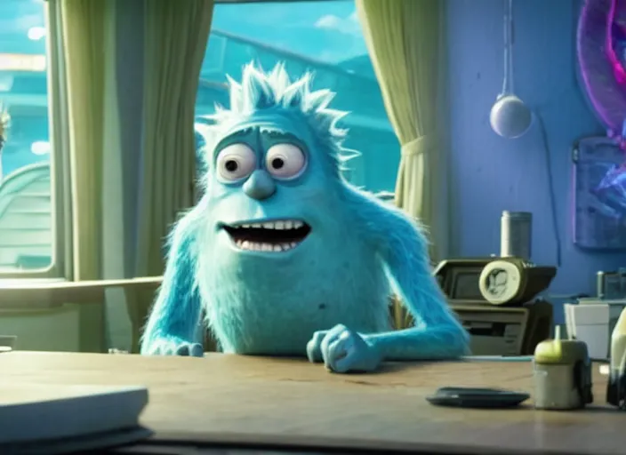 Image similar to film still of rick sanchez in the new scifi movie 4 k,,,,,,,,,,,,,,,,,,,,,,,,,,,,,,,,,,,,,,,,,,,,,,,, monsters inc