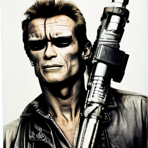 Image similar to the terminator, richard avedon large format film photograph