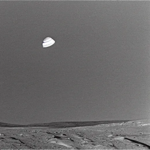 Image similar to photo of a soviet union spacecraft landing on the surface of mars, vintage 1 9 7 0's,