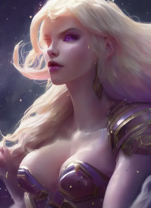 Image similar to lux, from league of legends, au naturel, hyper detailed, digital art, trending in artstation, cinematic lighting, studio quality, smooth render, unreal engine 5 rendered, octane rendered, art style by klimt and nixeu and ian sprigger and wlop and krenz cushart