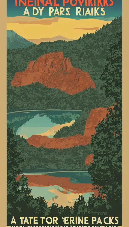 Prompt: a national parks poster for a place that doesn't exist