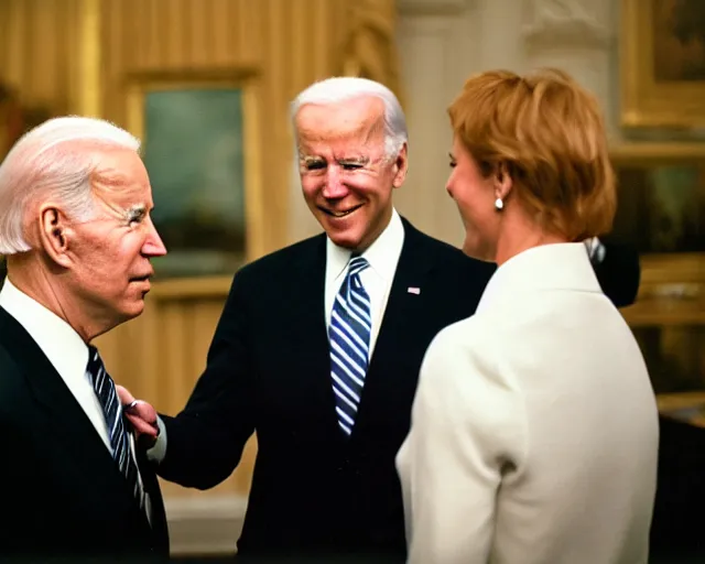 Image similar to president joe biden face to face with president joe biden, nikon 3 5 mm, photograph