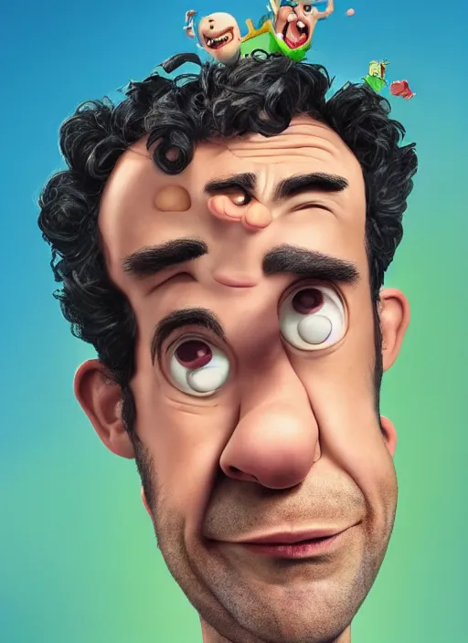 Prompt: trippy surrealist mark ruffalo portrait on a cereal box by aardman animation