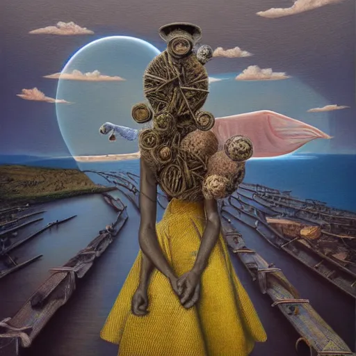 Image similar to dreaming, surrealist, absurdist art, award - winning, highly detailed