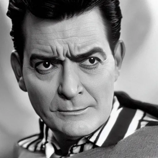 Prompt: charlie sheen in the 3 stooges