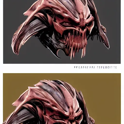 Image similar to concept art of predator face redesign