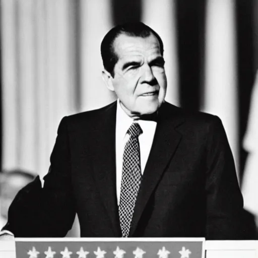 Image similar to President Richard Nixon addresses the National Youth Leadership Conference. CineStill