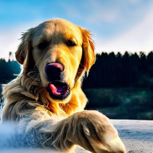 Image similar to golden retriever vaping