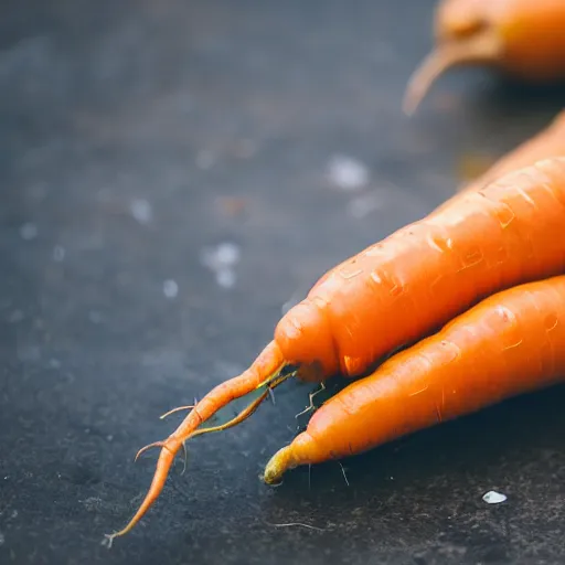 Image similar to high quality presentation photo of a golden carrot, photography 4k, f1.8 anamorphic, bokeh, 4k, Canon, Nikon