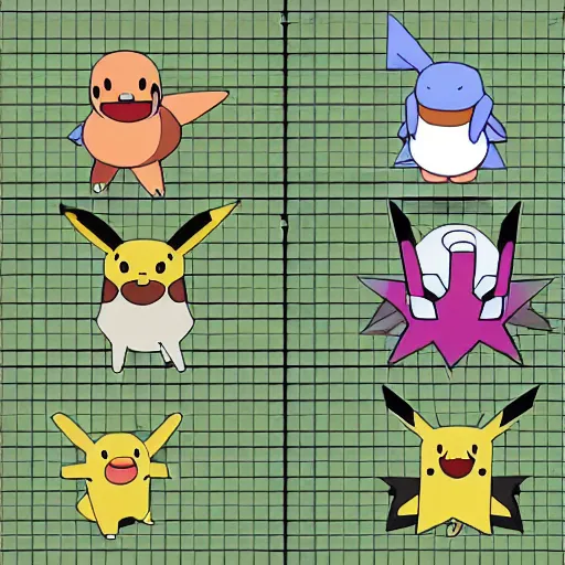 Prompt: pokemon that looks like line graph