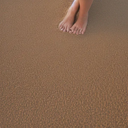 Image similar to closed up sensual photo of glossy legs coved in sand on the beach