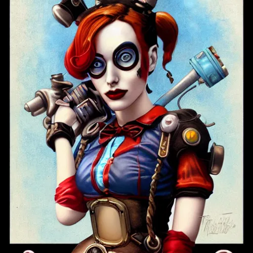 5D Steampunk Harley Quinn Graphic · Creative Fabrica