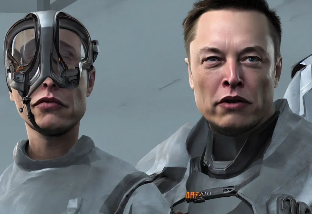 Image similar to elon musk in half life, elon musk in the video game half life, gameplay screenshot, close up, 3 d rendering. unreal engine. amazing likeness. very detailed.