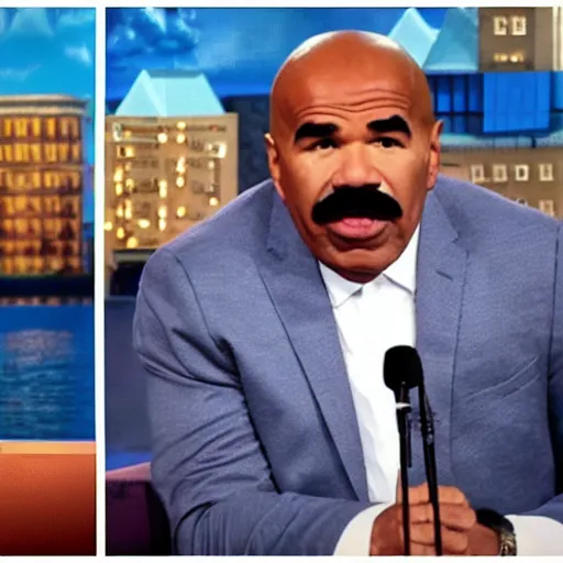 Prompt: steve harvey body slamming pewdiepie on the ocean