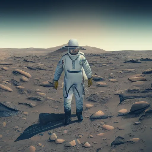 Image similar to Walter White is cooking on Mars, hyperdetailed, artstation, cgsociety, 8k