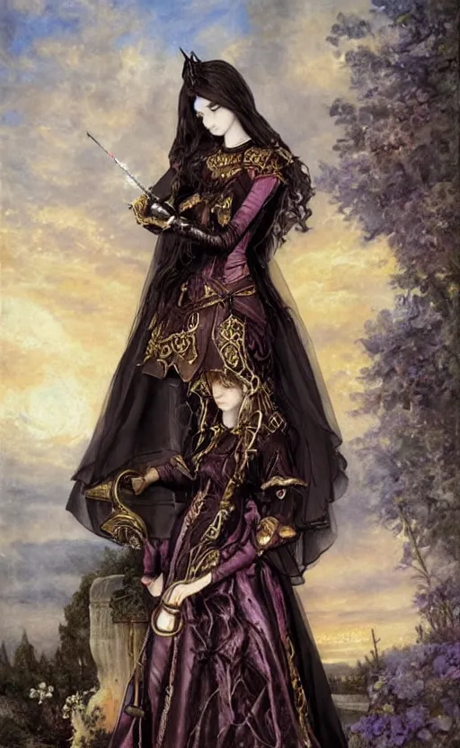 Prompt: Alchemy Imperial Princess knight gothic girl. By sophie anderson, highly detailded