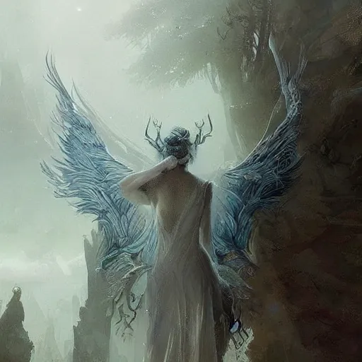 Image similar to a beautiful new creature from folklore, clear detailed view. ethereal fantasy art by greg rutkowski