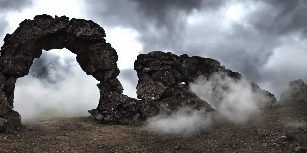 Image similar to a multivers portal in the middle of clouds