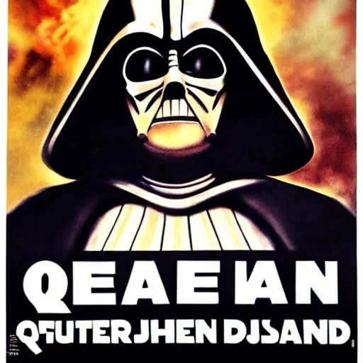 Image similar to queen elizabeth as darth vader falklands war poster