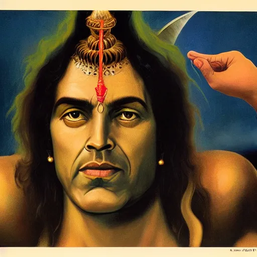 Prompt: Shiva, style of Bekinski, Ridley Scott, Thomas Blackshear