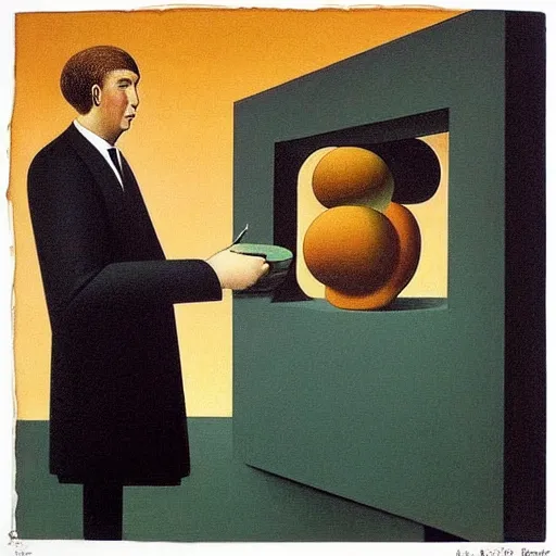 Image similar to “ painting of the problem of knowledge, philosophy, by de chirico, by magritte ”