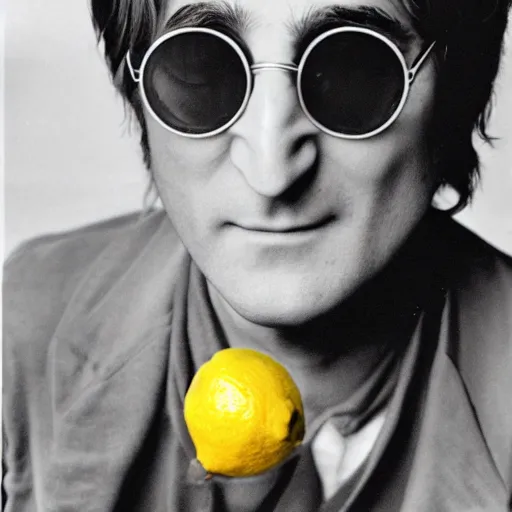 Image similar to john lennon inside a lemon