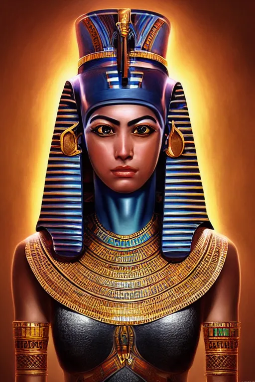 Prompt: a highly detailed beautiful portrait of a egyptian god with facial expression / emotion : fear in the style of artgerm.